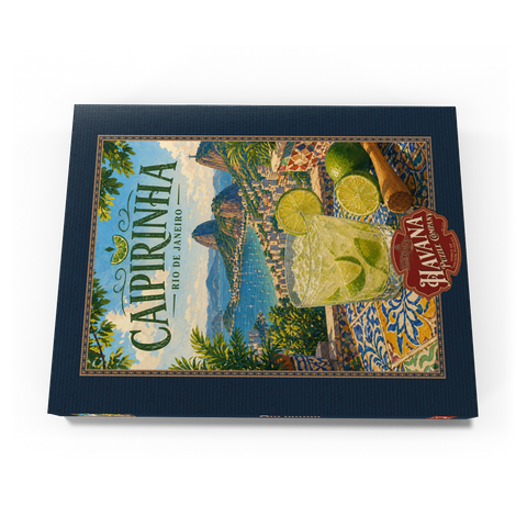 Darstellung des Puzzle Motivs Caipirinha – Blick auf die Küste von Rio de Janeiro Caipirinha - Rio de Janeiro Coastal View 100 Puzzle Schachtel Ansicht3