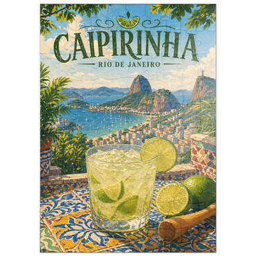 Darstellung des Puzzle Motivs puzzleplate Caipirinha - Rio de Janeiro Coastal View 100 Puzzle