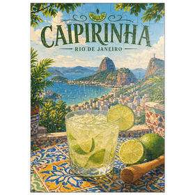 Darstellung des Puzzle Motivs Caipirinha – Blick auf die Küste von Rio de Janeiro - Puzzleteile: 100