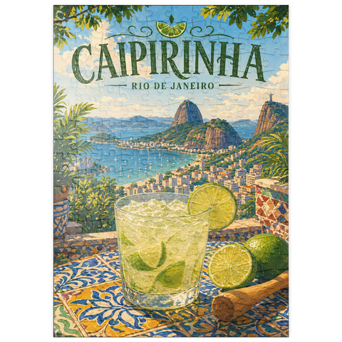 Darstellung des Puzzle Motivs Caipirinha – Blick auf die Küste von Rio de Janeiro puzzleplate Caipirinha - Rio de Janeiro Coastal View 200 Puzzle