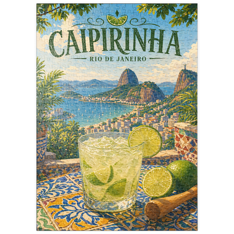 Darstellung des Puzzle Motivs Caipirinha – Blick auf die Küste von Rio de Janeiro puzzleplate Caipirinha - Rio de Janeiro Coastal View 500 Puzzle