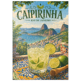 Darstellung des Puzzle Motivs Caipirinha – Blick auf die Küste von Rio de Janeiro - Puzzleteile: 500