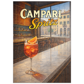 Darstellung des Puzzle Motivs Campari Spritz – Italienische Aperitif-Bar - Puzzleteile: 100