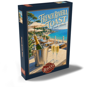 Darstellung des Puzzle Motivs French Riviera Toast - A seaside celebration 1000 Puzzle Schachtel Ansicht2