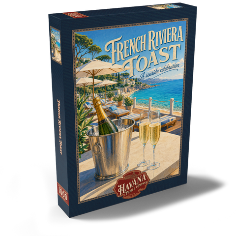 Darstellung des Puzzle Motivs Toast à la Côte d’Azur – Ein Fest am Meer French Riviera Toast - A seaside celebration 1000 Puzzle Schachtel Ansicht2