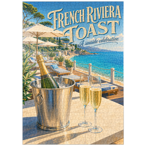 Darstellung des Puzzle Motivs Toast à la Côte d’Azur – Ein Fest am Meer puzzleplate French Riviera Toast - A seaside celebration 1000 Puzzle