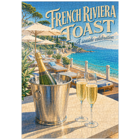 Darstellung des Puzzle Motivs Toast à la Côte d’Azur – Ein Fest am Meer - Puzzleteile: 1000