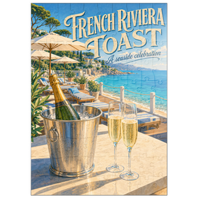Darstellung des Puzzle Motivs Toast à la Côte d’Azur – Ein Fest am Meer - Puzzleteile: 100