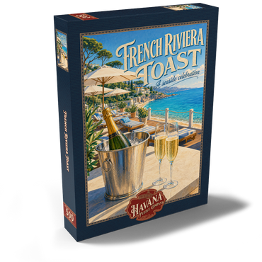 Darstellung des Puzzle Motivs French Riviera Toast - A seaside celebration 500 Puzzle Schachtel Ansicht2