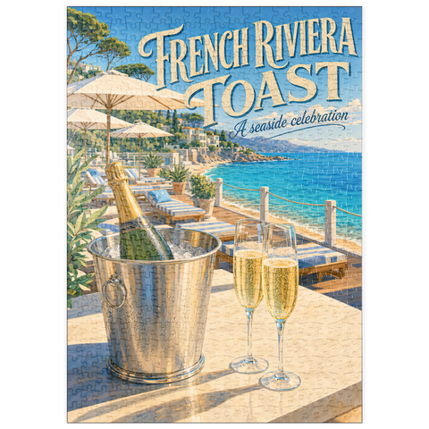 Darstellung des Puzzle Motivs Toast à la Côte d’Azur – Ein Fest am Meer puzzleplate French Riviera Toast - A seaside celebration 500 Puzzle