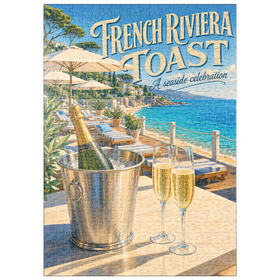 Darstellung des Puzzle Motivs Toast à la Côte d’Azur – Ein Fest am Meer - Puzzleteile: 500