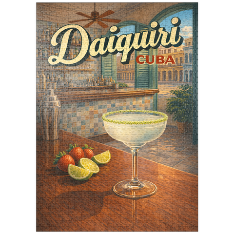 Darstellung des Puzzle Motivs Daiquiri – Kuba, tropische Barszene puzzleplate Daiquiri - Cuba, Tropical Bar Scene 1000 Puzzle