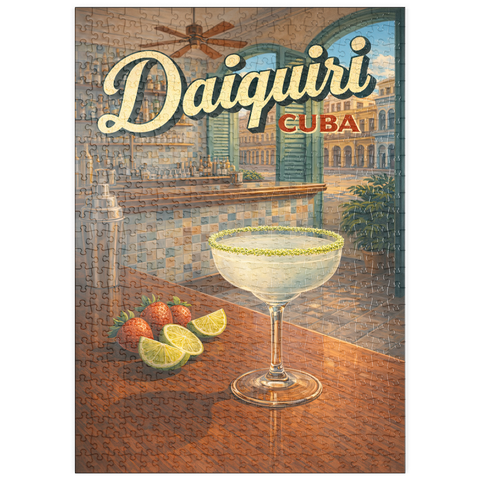 Darstellung des Puzzle Motivs Daiquiri – Kuba, tropische Barszene puzzleplate Daiquiri - Cuba, Tropical Bar Scene 500 Puzzle