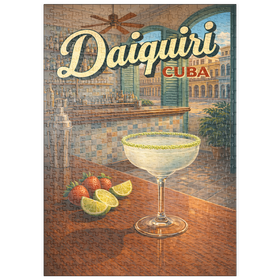 Darstellung des Puzzle Motivs Daiquiri – Kuba, tropische Barszene - Puzzleteile: 500