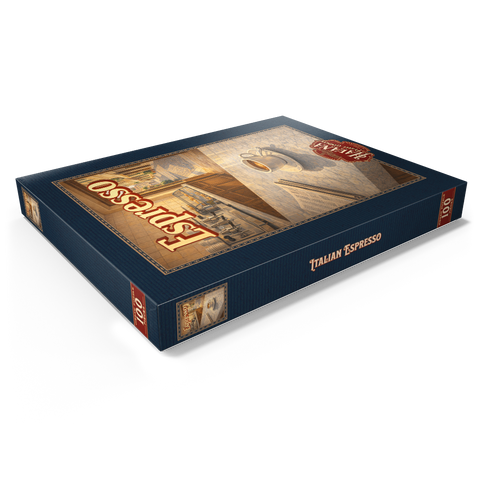 Darstellung des Puzzle Motivs Italienischer Espresso – Café-Szene Italian Espresso - Cafe Scene 100 Puzzle Schachtel Ansicht1