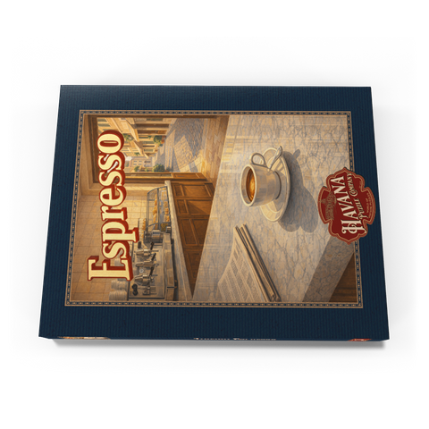 Darstellung des Puzzle Motivs Italienischer Espresso – Café-Szene Italian Espresso - Cafe Scene 100 Puzzle Schachtel Ansicht3