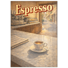 Darstellung des Puzzle Motivs Italienischer Espresso – Café-Szene - Puzzleteile: 100