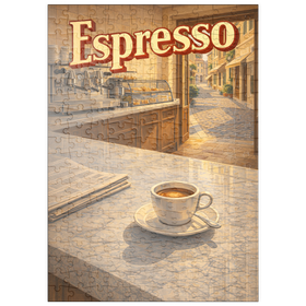 Darstellung des Puzzle Motivs Italienischer Espresso – Café-Szene - Puzzleteile: 200