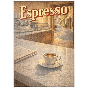 Darstellung des Puzzle Motivs Italienischer Espresso – Café-Szene - Puzzleteile: 500