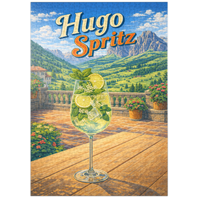 Darstellung des Puzzle Motivs Hugo Spritz – Alpine Mountain Terrace - Puzzleteile: 1000