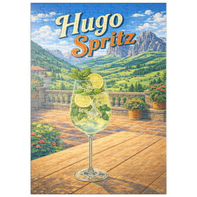 Darstellung des Puzzle Motivs Hugo Spritz – Alpine Mountain Terrace - Puzzleteile: 200