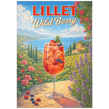 Darstellung des Puzzle Motivs puzzleplate Lillet Wild Berry - French Riviera Coastal Cocktail Sunset 1000 Puzzle