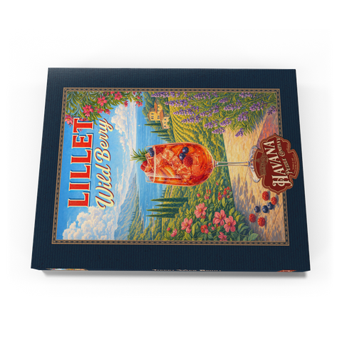 Darstellung des Puzzle Motivs Lillet Wild Berry – Cocktail Sunset an der französischen Riviera Lillet Wild Berry - French Riviera Coastal Cocktail Sunset 100 Puzzle Schachtel Ansicht3