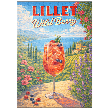 Darstellung des Puzzle Motivs puzzleplate Lillet Wild Berry - French Riviera Coastal Cocktail Sunset 500 Puzzle