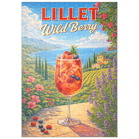 Darstellung des Puzzle Motivs Lillet Wild Berry – Cocktail Sunset an der französischen Riviera - Puzzleteile: 500