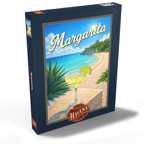 Darstellung des Puzzle Motivs Margarita – Strandcocktail bei Sonnenuntergang Margarita - Beach Cocktail at Sunset 200 Puzzle Schachtel Ansicht2