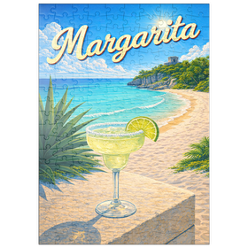 Darstellung des Puzzle Motivs Margarita – Strandcocktail bei Sonnenuntergang - Puzzleteile: 200