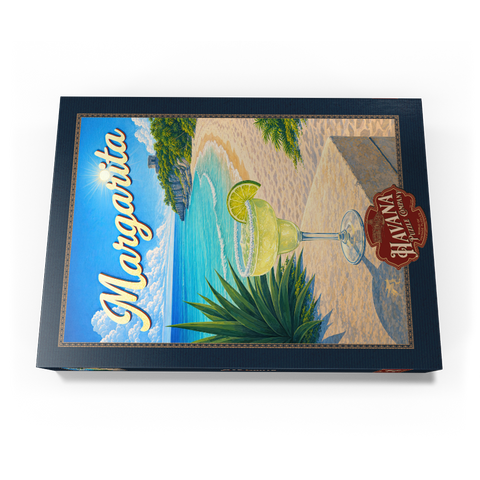 Darstellung des Puzzle Motivs Margarita – Strandcocktail bei Sonnenuntergang Margarita - Beach Cocktail at Sunset 500 Puzzle Schachtel Ansicht3