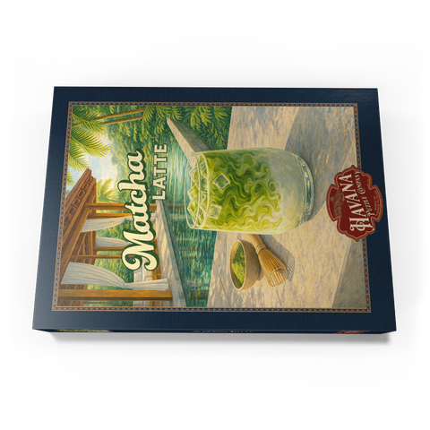 Darstellung des Puzzle Motivs Matcha Latte – Tropische Oase am Pool Matcha Latte -Tropical Oasis by the Pool 1000 Puzzle Schachtel Ansicht3