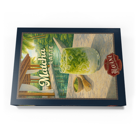 Darstellung des Puzzle Motivs Matcha Latte – Tropische Oase am Pool Matcha Latte -Tropical Oasis by the Pool 500 Puzzle Schachtel Ansicht3