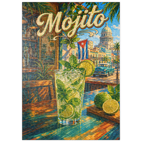 Darstellung des Puzzle Motivs Havana Mojito – Tropischer Sonnenschein puzzleplate Havana Mojito - Tropical Sunshine 500 Puzzle