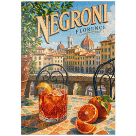 Darstellung des Puzzle Motivs Negroni – Blick auf die Terrasse in Florenz - Puzzleteile: 1000
