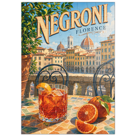 Darstellung des Puzzle Motivs Negroni – Blick auf die Terrasse in Florenz - Puzzleteile: 100