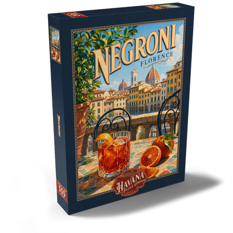 Darstellung des Puzzle Motivs Negroni – Blick auf die Terrasse in Florenz Negroni - Florence Terrace View 500 Puzzle Schachtel Ansicht2
