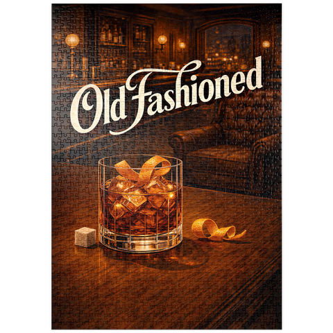 Darstellung des Puzzle Motivs Old Fashioned – In der Whiskey-Bar puzzleplate Old Fashioned - Whiskey Bar Scene 1000 Puzzle