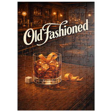 Darstellung des Puzzle Motivs puzzleplate Old Fashioned - Whiskey Bar Scene 100 Puzzle