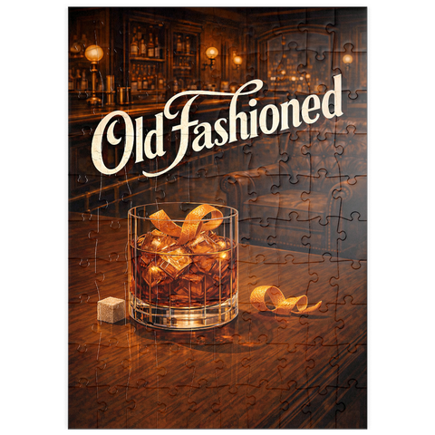Darstellung des Puzzle Motivs Old Fashioned – In der Whiskey-Bar puzzleplate Old Fashioned - Whiskey Bar Scene 100 Puzzle