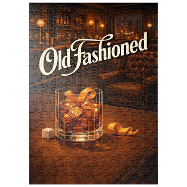Darstellung des Puzzle Motivs puzzleplate Old Fashioned - Whiskey Bar Scene 200 Puzzle