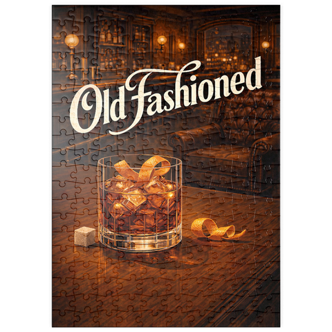 Darstellung des Puzzle Motivs Old Fashioned – In der Whiskey-Bar puzzleplate Old Fashioned - Whiskey Bar Scene 200 Puzzle