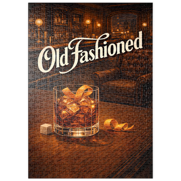 Darstellung des Puzzle Motivs puzzleplate Old Fashioned - Whiskey Bar Scene 500 Puzzle