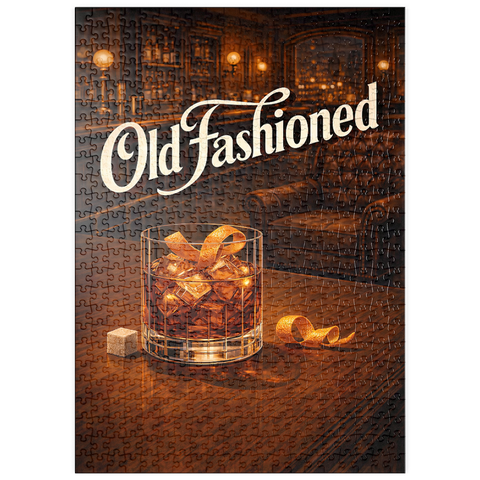 Darstellung des Puzzle Motivs Old Fashioned – In der Whiskey-Bar puzzleplate Old Fashioned - Whiskey Bar Scene 500 Puzzle