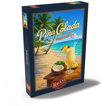 Darstellung des Puzzle Motivs Piña Colada - Puerto Rico Tropical Beach 1000 Puzzle Schachtel Ansicht2