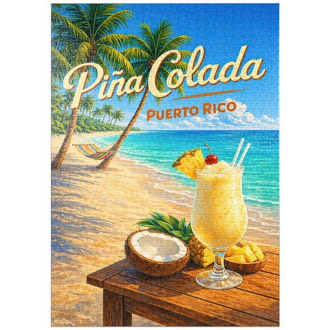 Darstellung des Puzzle Motivs Piña Colada – Puerto Rico Tropical Beach puzzleplate Piña Colada - Puerto Rico Tropical Beach 1000 Puzzle