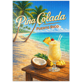 Darstellung des Puzzle Motivs Piña Colada – Puerto Rico Tropical Beach - Puzzleteile: 1000