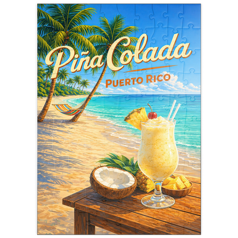 Darstellung des Puzzle Motivs Piña Colada – Puerto Rico Tropical Beach puzzleplate Piña Colada - Puerto Rico Tropical Beach 100 Puzzle