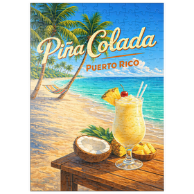Darstellung des Puzzle Motivs Piña Colada – Puerto Rico Tropical Beach - Puzzleteile: 200